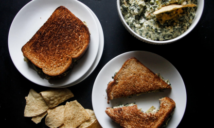 Spinach, Artichoke and Chicken Grilled Cheese